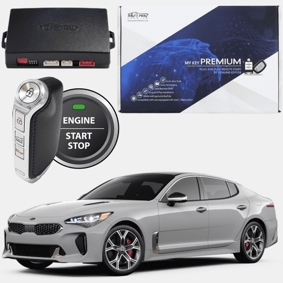 MyKey Premium Kia Stinger Remote Start Kit, Plug and Play Remote Starter System, Factory OEM Key Fob Engine Start, DIY Installation, Climate Control, No Programming Required