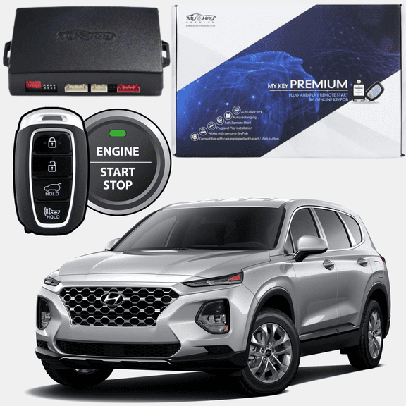 MyKey Premium Remote Starter Kit, Plug and Play Design, Climate Control for Hyundai Santa Fe