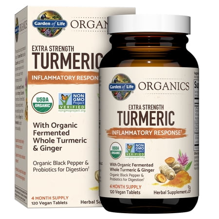 Garden of Life Organics Extra Strength Turmeric, 120 Vegan Tablets