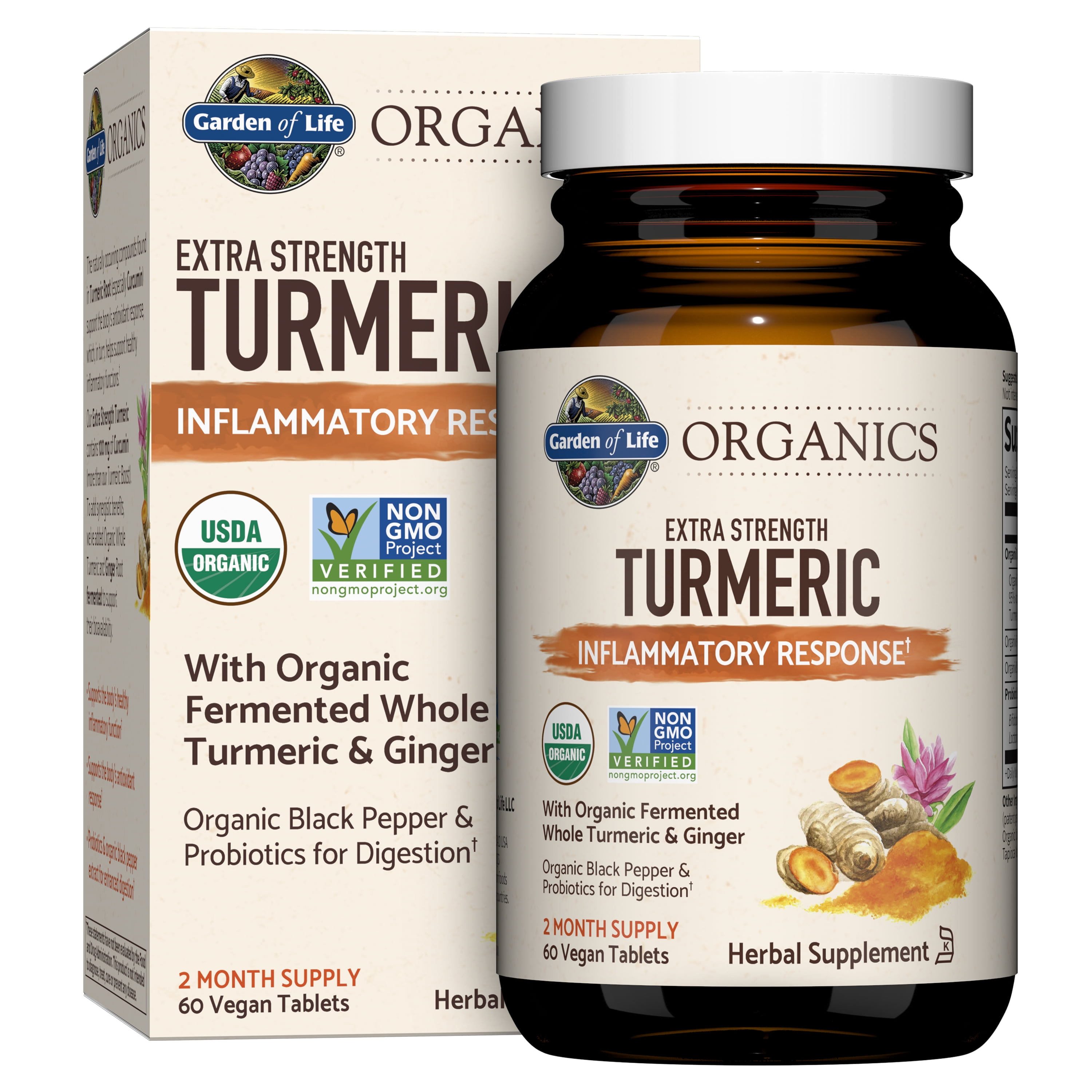 Garden of Life Organics Extra Strength Turmeric, 60 Vegan Tablets