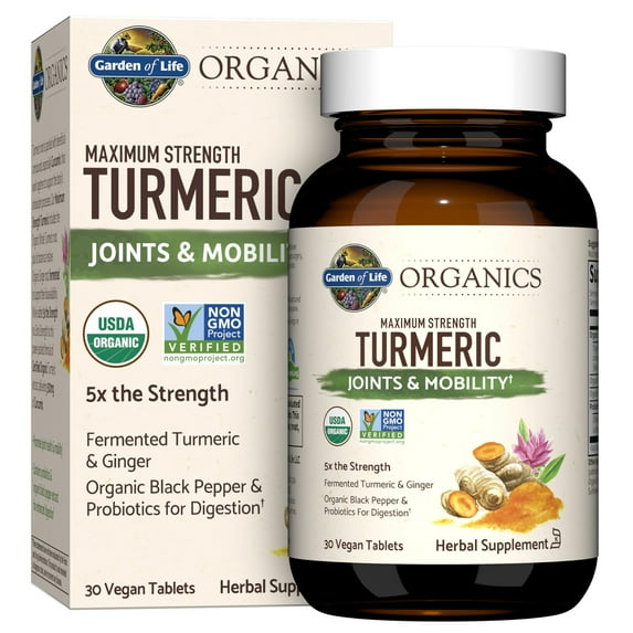 MyKind Organics, Maximum Strength Turmeric, Joints & Mobility, 30 Vegan Tablets, Garden of Life