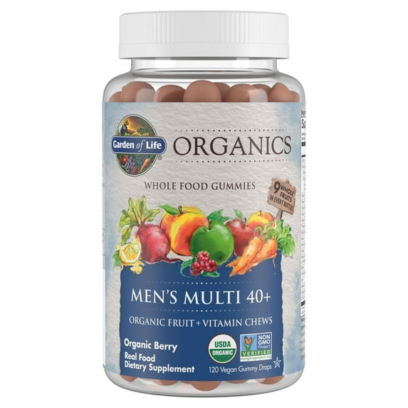 Garden of Life Organics, Men's Multi 40+, 120 Vegan Gummies, Berry Flavored