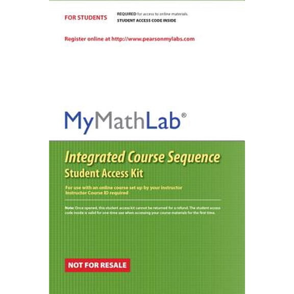MyLab Math CourseCompass Integrated Course Sequence -- Valuepack Access Card, 9780321757388, Paperback, 1