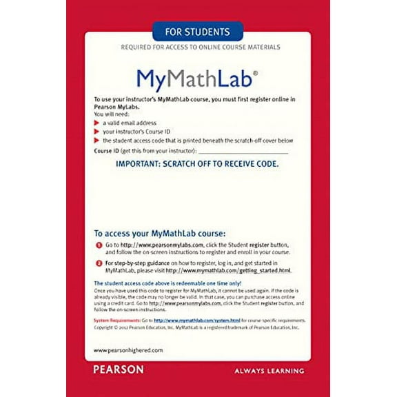 MyLab Math -- Glue-in Access Card, 9780321431301, Paperback, 2nd