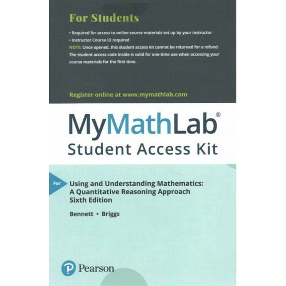 MyLab Math -- with Pearson eText -- Standalone Access Card -- for Using and Understanding Mathematics, 9780134702780, Paperback, 6