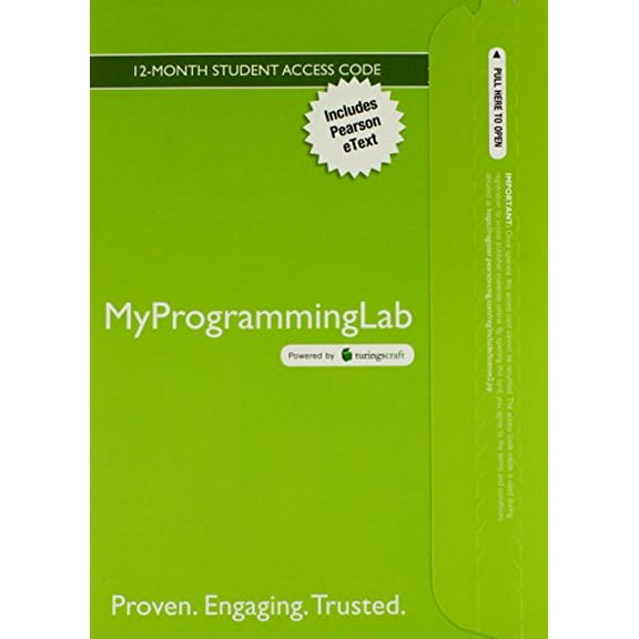MyLab Programming with Pearson eText -- Access Card -- for Introduction to Programming Using Python (MyProgrammingLab (Access Codes))