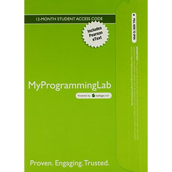 MyLab Programming with Pearson eText -- Access Card -- for Introduction to Programming Using Python (MyProgrammingLab (Access Codes))