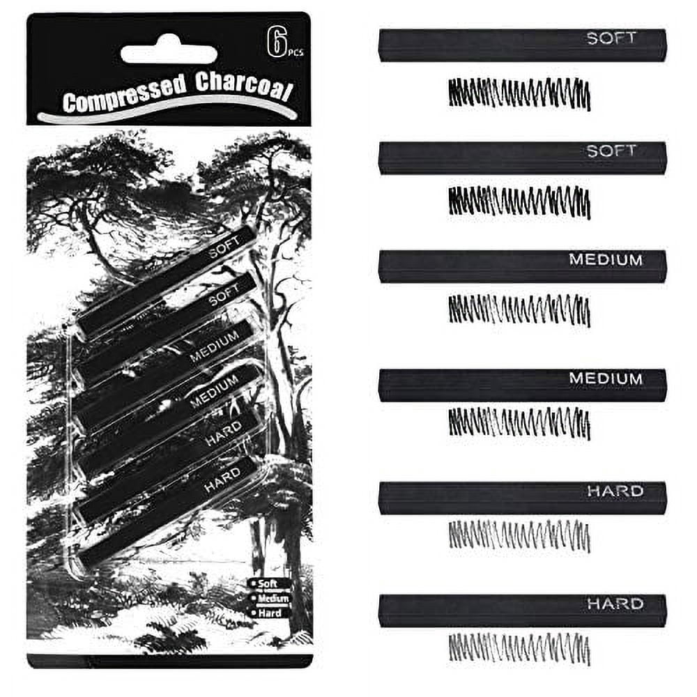 MyLifeUNIT Compressed Charcoal, Square Vine Charcoal Sticks for Drawing