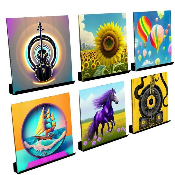 MyLifeUNIT Vinyl Record Wall Mount 6 Pack, 12 Inch Clear Acrylic Record Shelf Vinyl Display Holder for Daily LP Listening