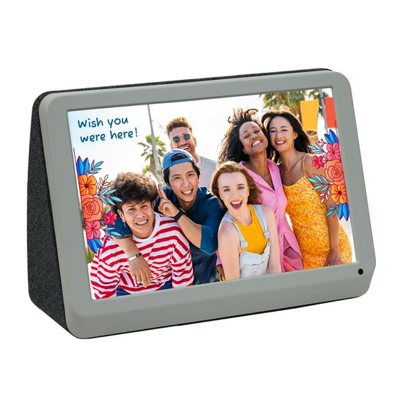 MyLuma 7" PhotoShare WiFi Digital Picture Frame with built-in LEDs in Stardust Grey
