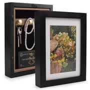 MyMealivos Diversion Safe 6.5"x8.5" Picture Frame Safe with Hooks&Secret Compartment for Valuables Hidden for Bedrooms, Living Rooms, and Offices-Black