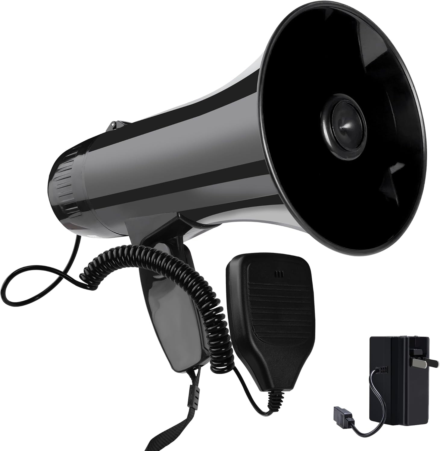 MyMealivos Megaphone Speaker with Rechargeable Battery Built in Voice Siren Recording Loud Bullhorn with Detachable MIC & Strap | Supports USB SD Cover up to 800+ Yards for Indoor Outdoor Activities
