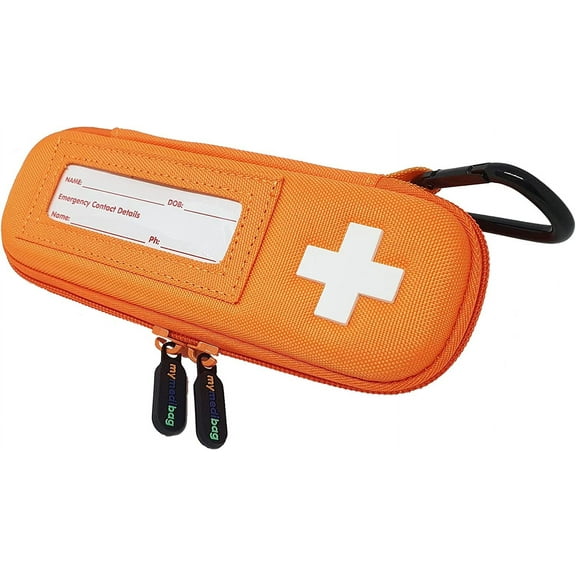 Mymedibag Single Epipen Carry Case - Hardcase Insulated Medication Bag - Bright Orange Epipen Holder, Highly Visible and Noticeable Medical Case for Emergencies