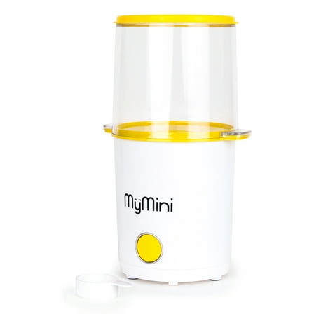 MyMini 8-Cup Hot Air Electric Popcorn Popper and Bowl, 800 Watts, White & Yellow