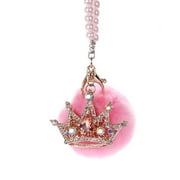 MyMiniFactory Car Mirror Hanging Accessories Rearview Mirror Hanging Bling Decoration Pink Fluffy Luxury Diamond Crown