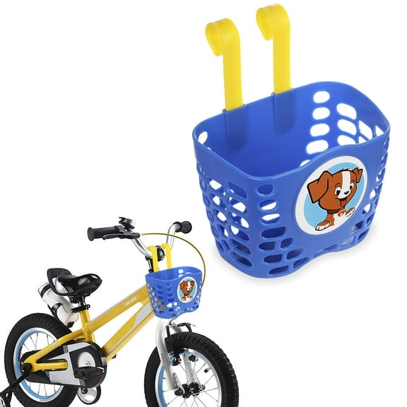 MyMiniFactory Kid's Bike Basket, Cute Puppy Pattern Bicycle Handlebar Basket for Boys, Blue Puppy