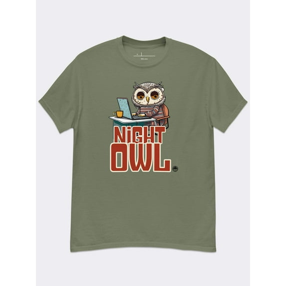 Night Owl Cotton Graphic Tee – Funny Relatable Late-Night Shirt
