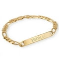 thumbnail image 1 of MyNameNecklace - Personalized Name ID Bracelet for Men - Custom Figaro Chain with Nameplate - Made of 18k Gold Plated Silver Custom Any Name with 8.6" Chain- fits wrist size 8-8.5", 1 of 4