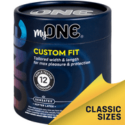 MyONE Condoms Classic Fit Size 51D: Classic Snug (51), Length 5.2” (D), Latex, 12-Count
