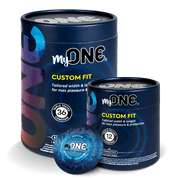 MyONE Condoms Larger Fit Size 57E: Wide (57), Length 5.6” (E), 12-Count