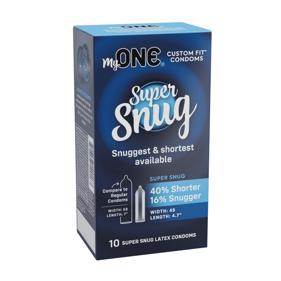 MyONE® Custom Fit® Super Snug Condoms | Ultra-Thin Latex, Lubricated | 10 Count