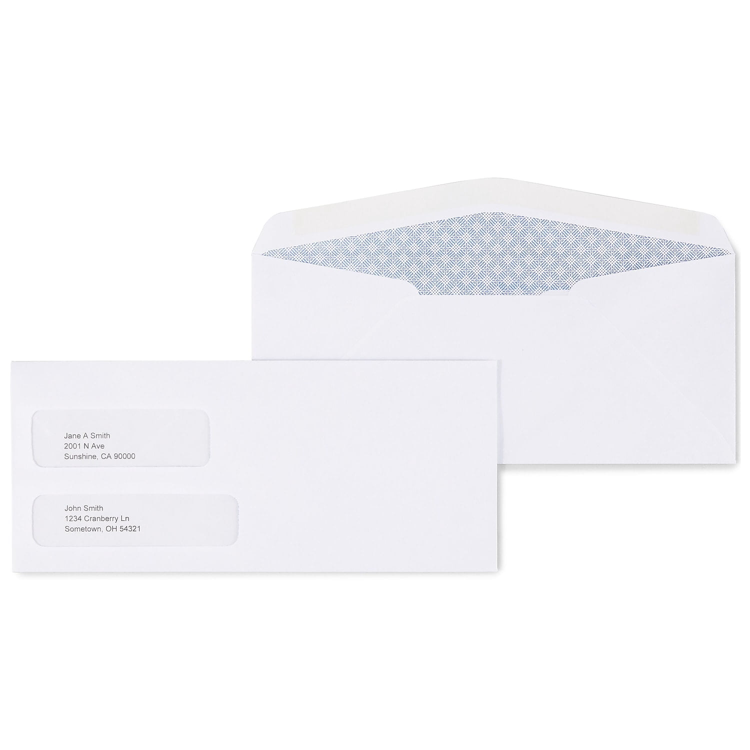 MyOfficeInnovations #10 Envelope Double Window Security-Tint Gummed Envelopes 500/Box 892095