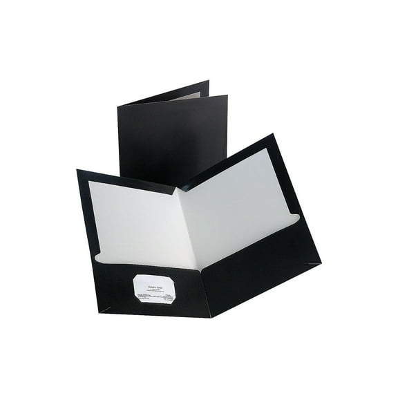 MyOfficeInnovations 2-Pocket Laminated Folders Black 10/Pack 905473