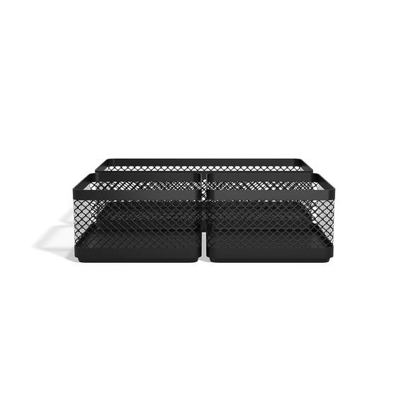 MyOfficeInnovations 3 Compartment Stackable Wire Mesh Desk Organizer 24402473