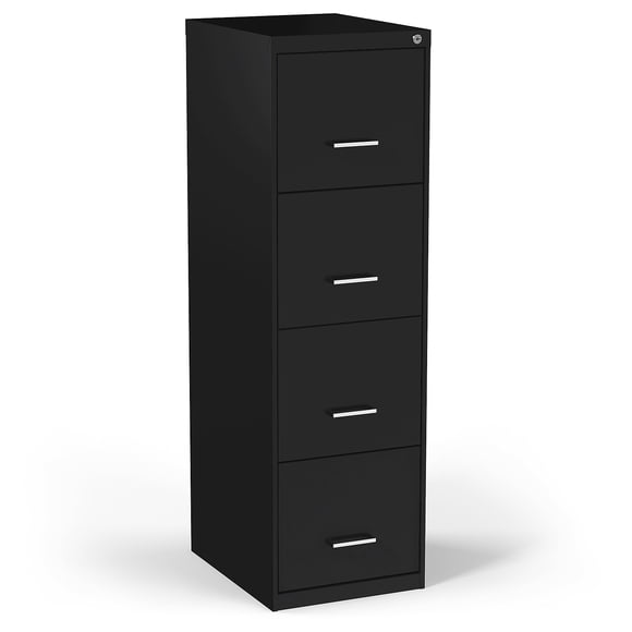 MyOfficeInnovations 4-Drawer Vertical File Cabinet Locking Letter Black 18"D (52152) 2806660