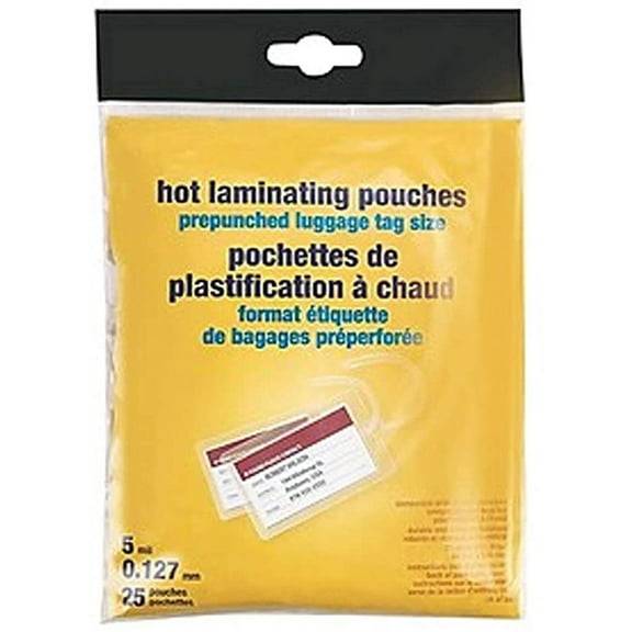 MyOfficeInnovations 5mil Luggage Tag Sized Thermal Laminating Pouches 25/Pack 413435