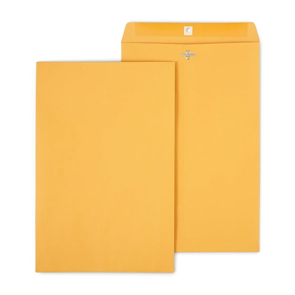 MyOfficeInnovations Clasp & Moistenable Glue Catalog Envelopes 10"L x 15"H Brown 100/BX 535021