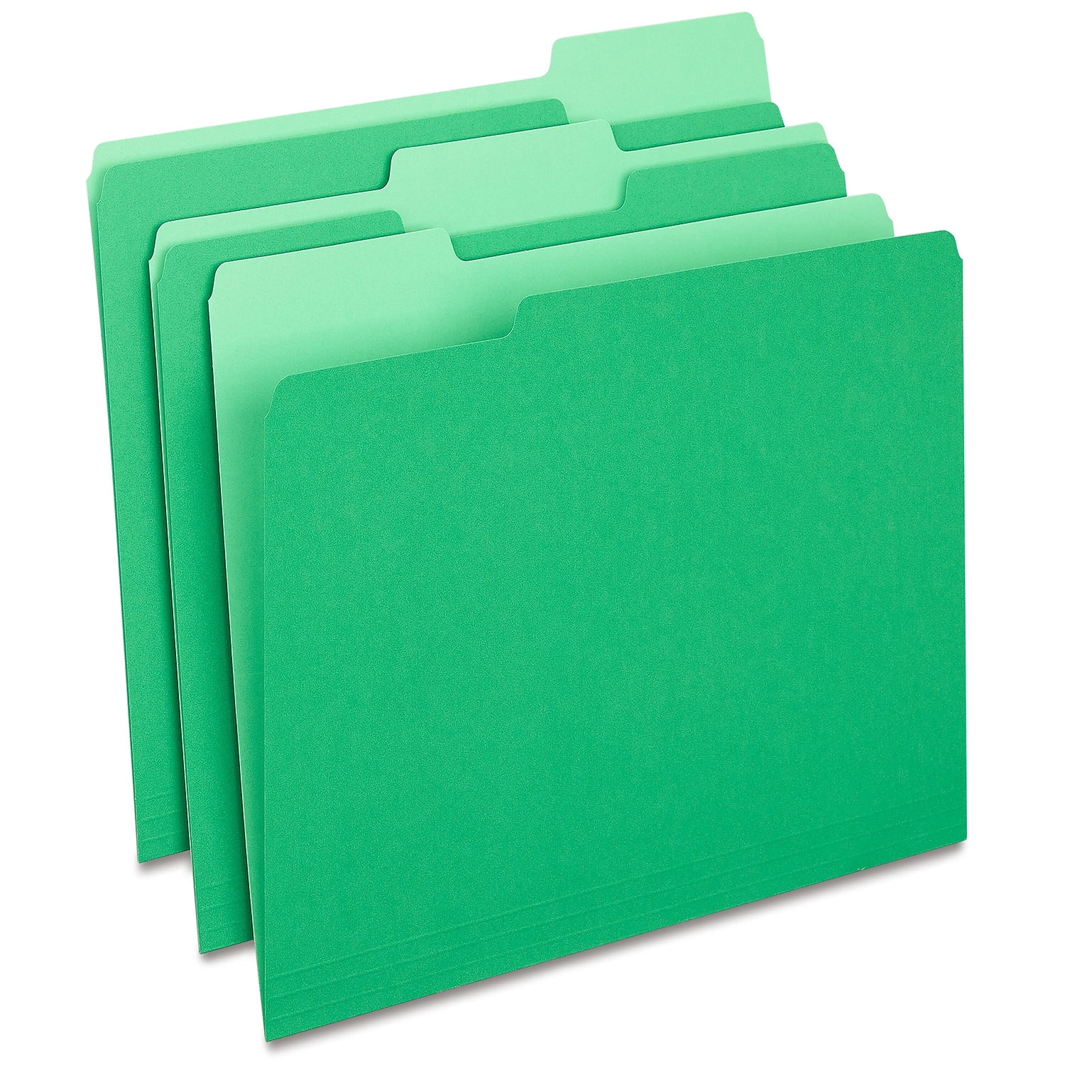 MyOfficeInnovations Colored Top-Tab File Folders 3 Tab Green Letter Size 100/Pack 224543