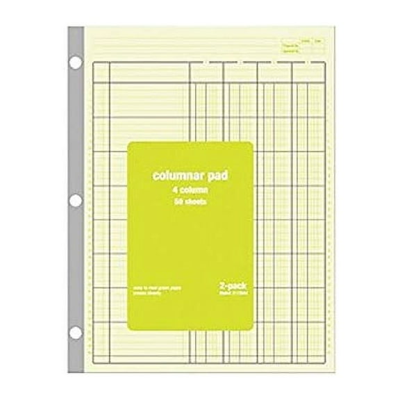 MyOfficeInnovations Columnar Books 100 Pages Green 2/Pack (217844ABF)