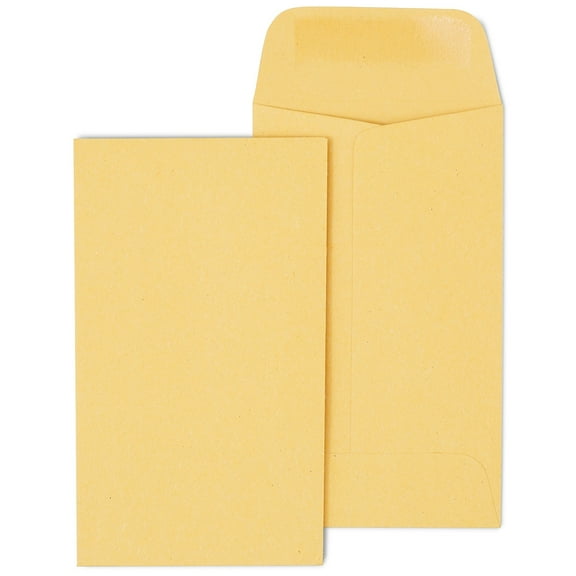 MyOfficeInnovations Gummed Currency Envelopes 2.5" x 4.25" Brown 500/Box (SPL17185) 535070