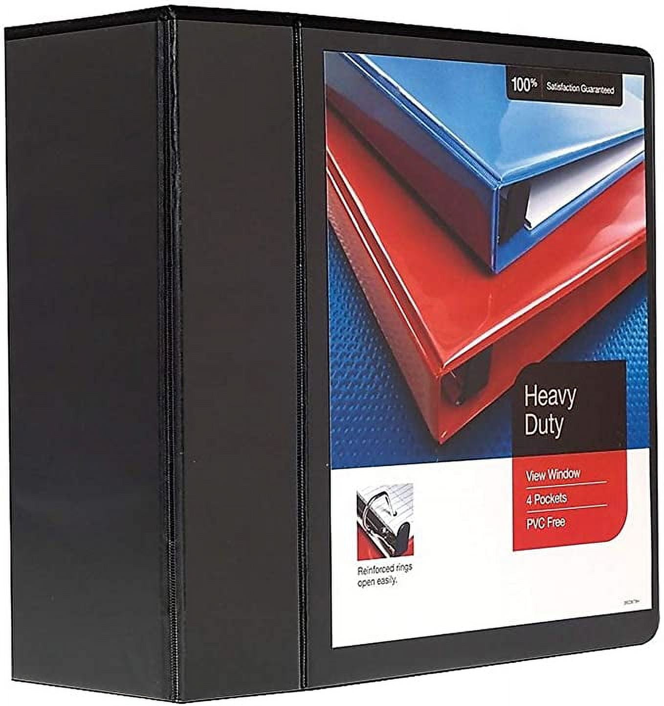 MyOfficeInnovations Heavy Duty 5" 3-Ring View Binder Black (24699) 82612