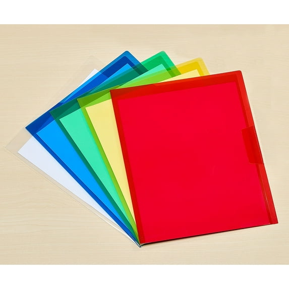 MyOfficeInnovations Heavyweight Plastic File Jackets 1-Pocket Letter Size Asst Colors MYO440722