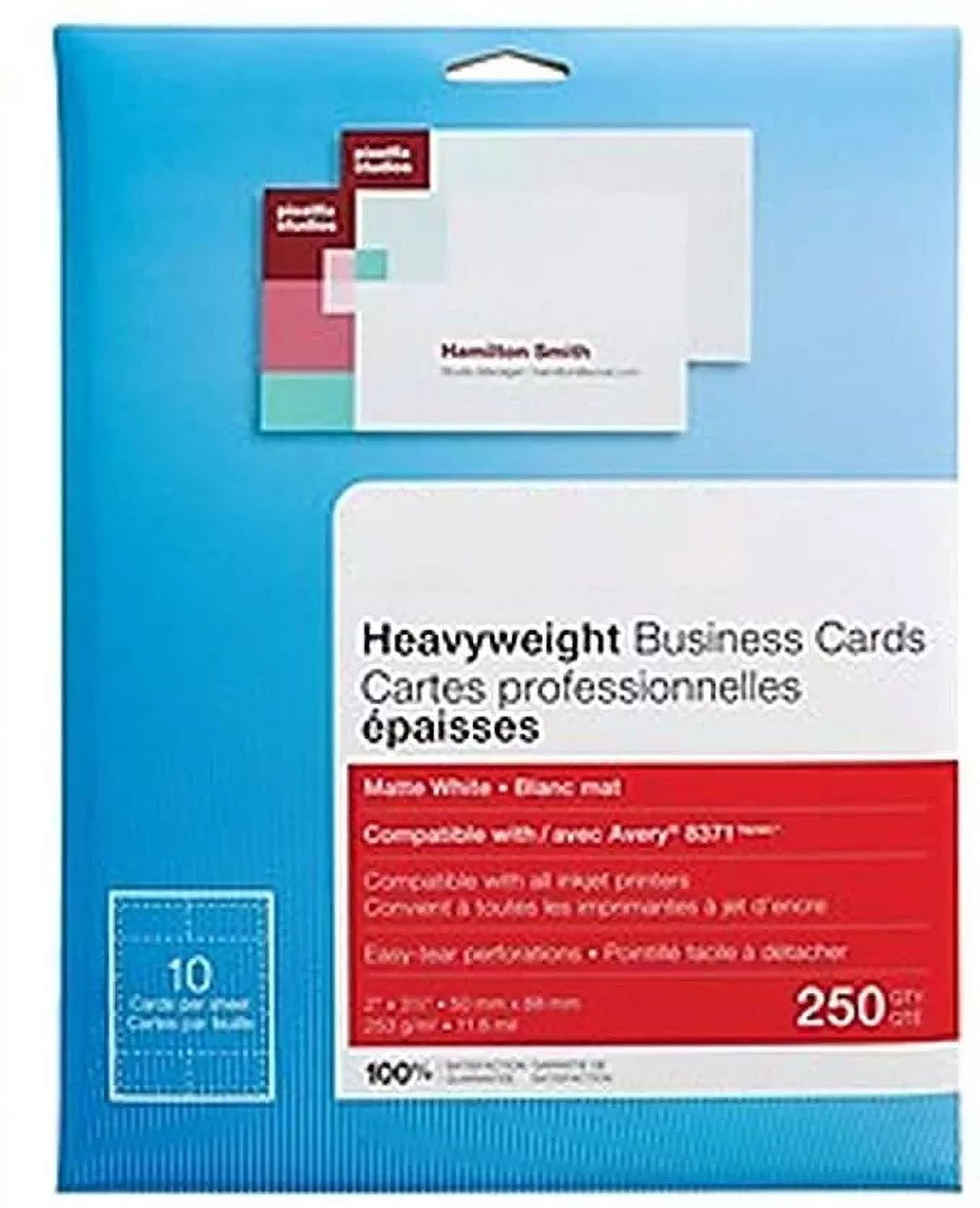 Avery Clean Edge White Inkjet Business Cards - 2" X 3.5", 150 Cards (15 Sheets)