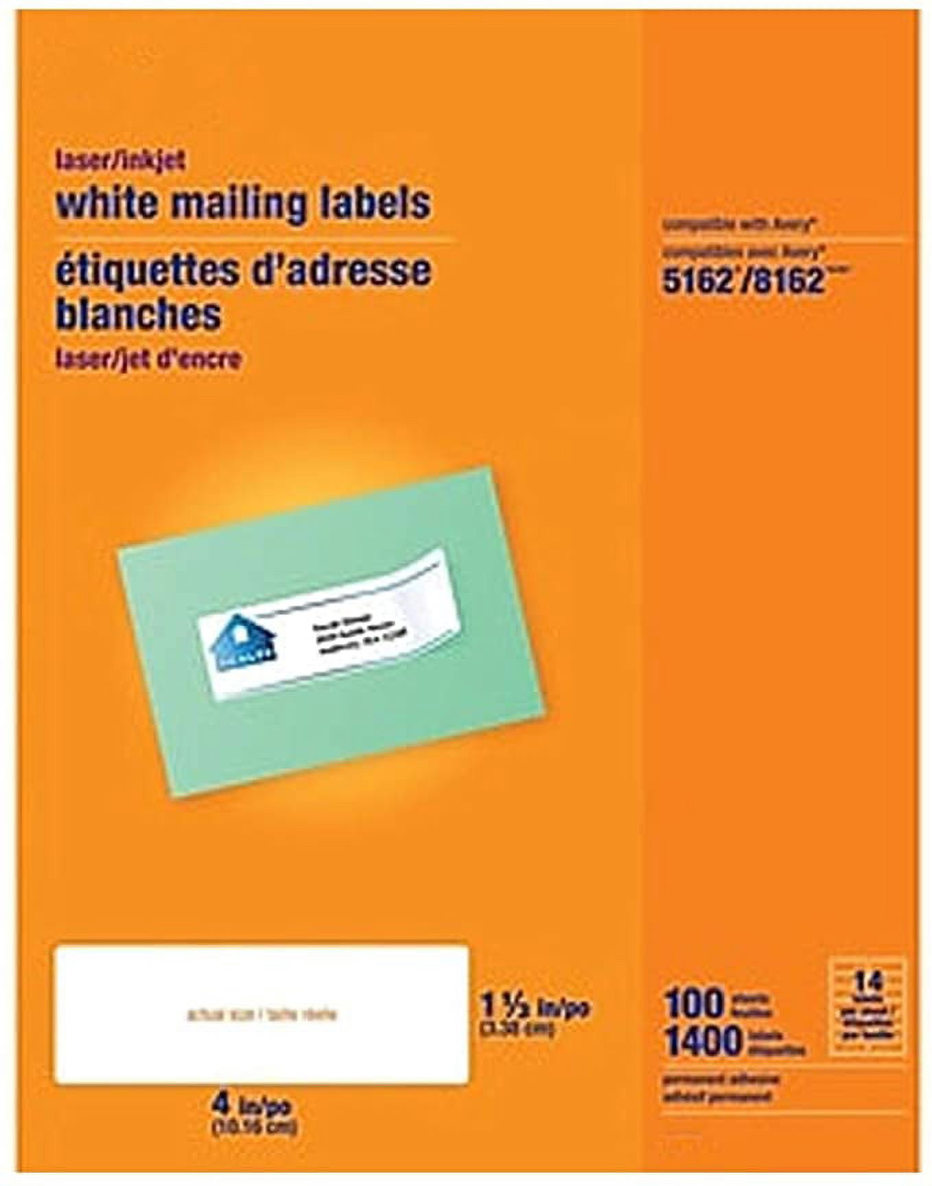 MyOfficeInnovations Laser/Inkjet Address Labels 1 1/3" x 4" White 14 Labels/Sheet 479878