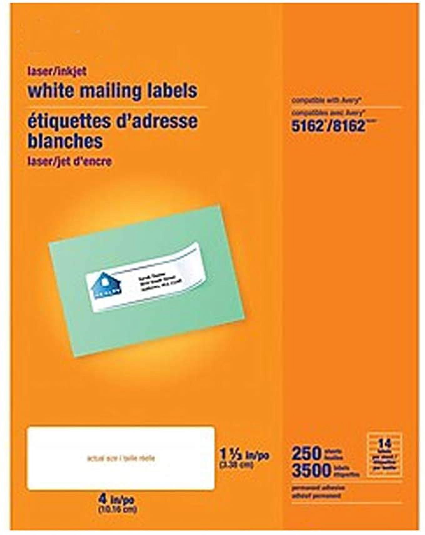 MyOfficeInnovations Laser/Inkjet Address Labels 1 1/3" x 4" White 14 Labels/Sheet 489563