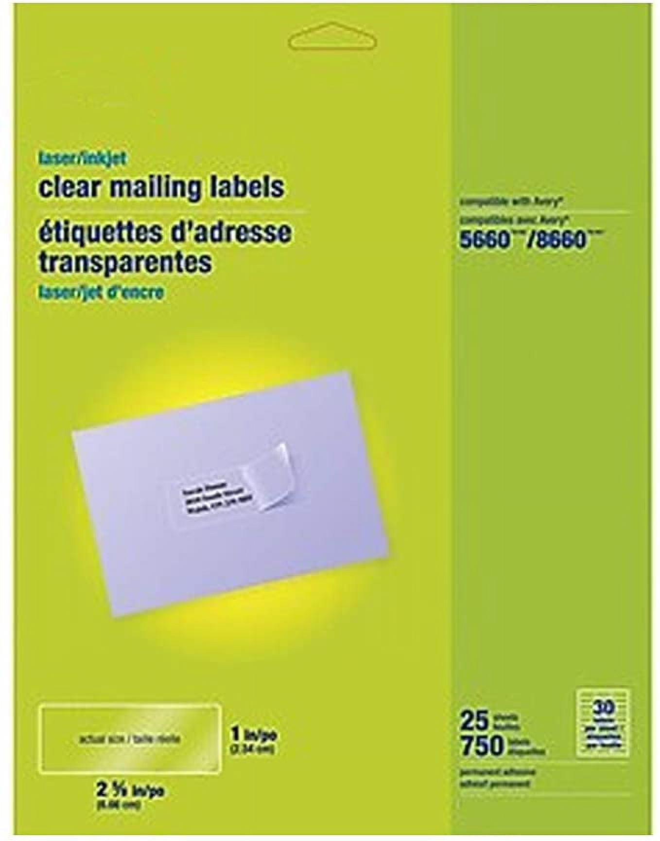MyOfficeInnovations Laser/Inkjet Address Labels 1" x 2 5/8" Clear 30 Labels/Sheet 575748