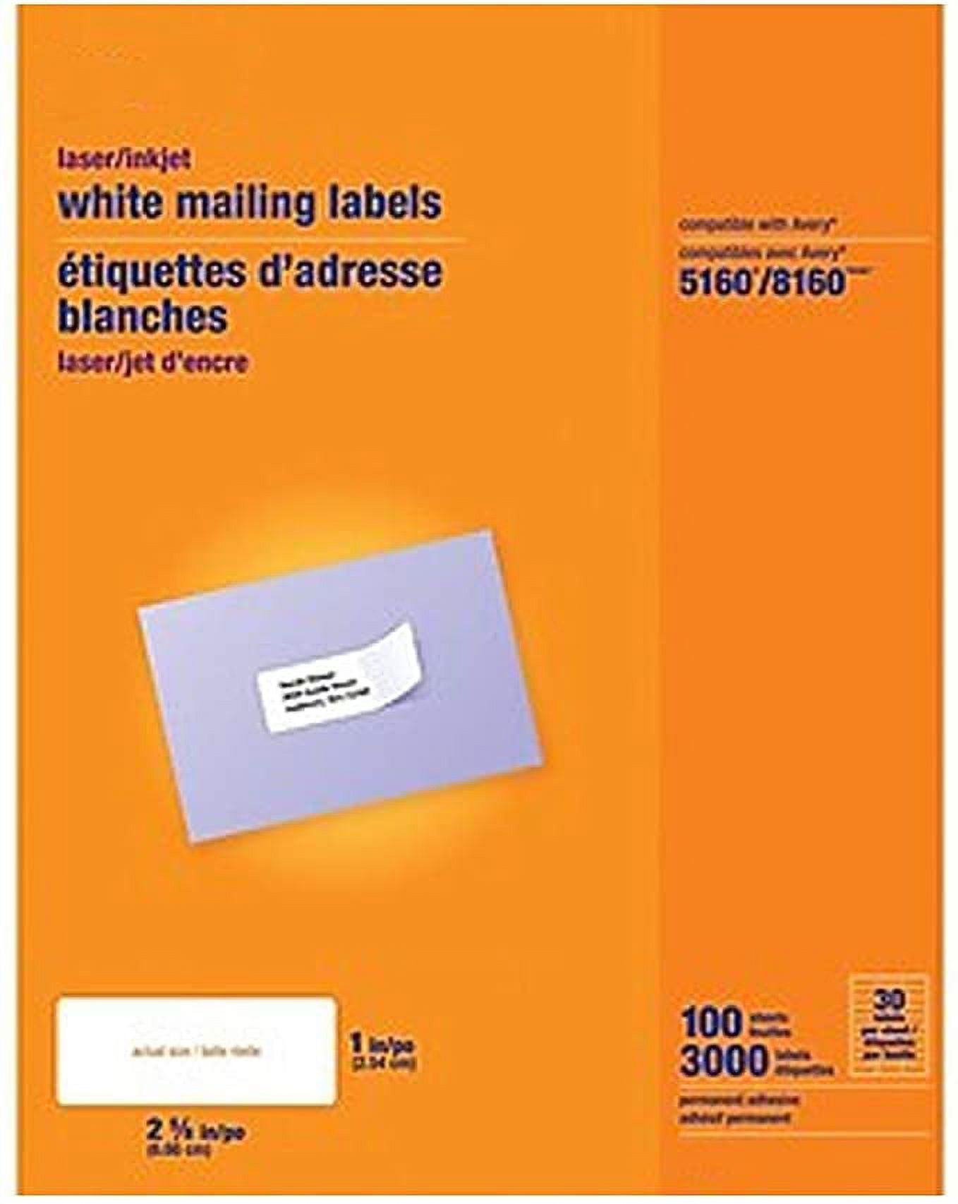 MyOfficeInnovations Laser/Inkjet Address Labels 1" x 2 5/8" White 30