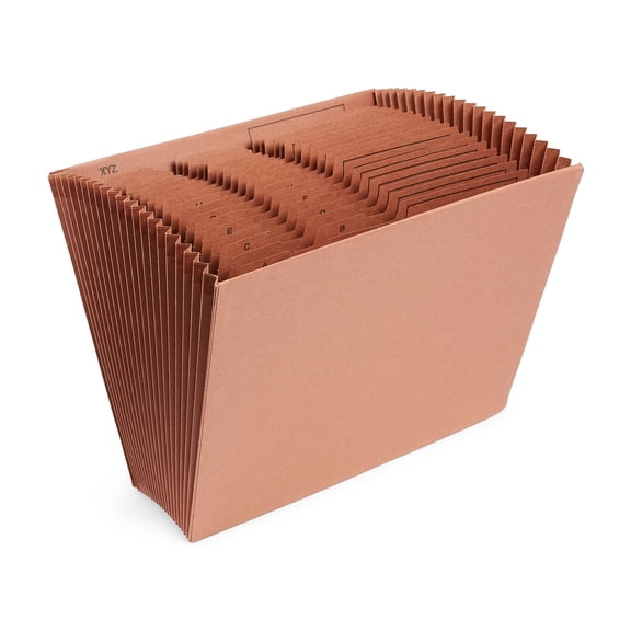 MyOfficeInnovations Letha-Tone Expanding File A-Z Index Letter Size 21-Pockets Brown 119099