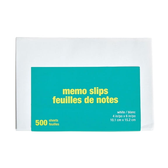 MyOfficeInnovations Loose Memo Slips 4 x 6 Unruled White 500 Sheets/Pack MYO237628
