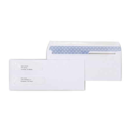 MyOfficeInnovations Lsr Check Size Double-Window Security-Tint Gummed Envelopes 1 000/BX 381898