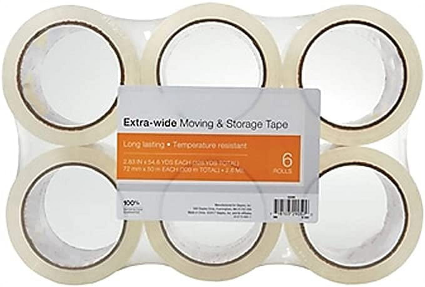 MyOfficeInnovations Moving & Storage Packing Tape 2.83" x 54.6 Yds Clear 6/Rolls 504402