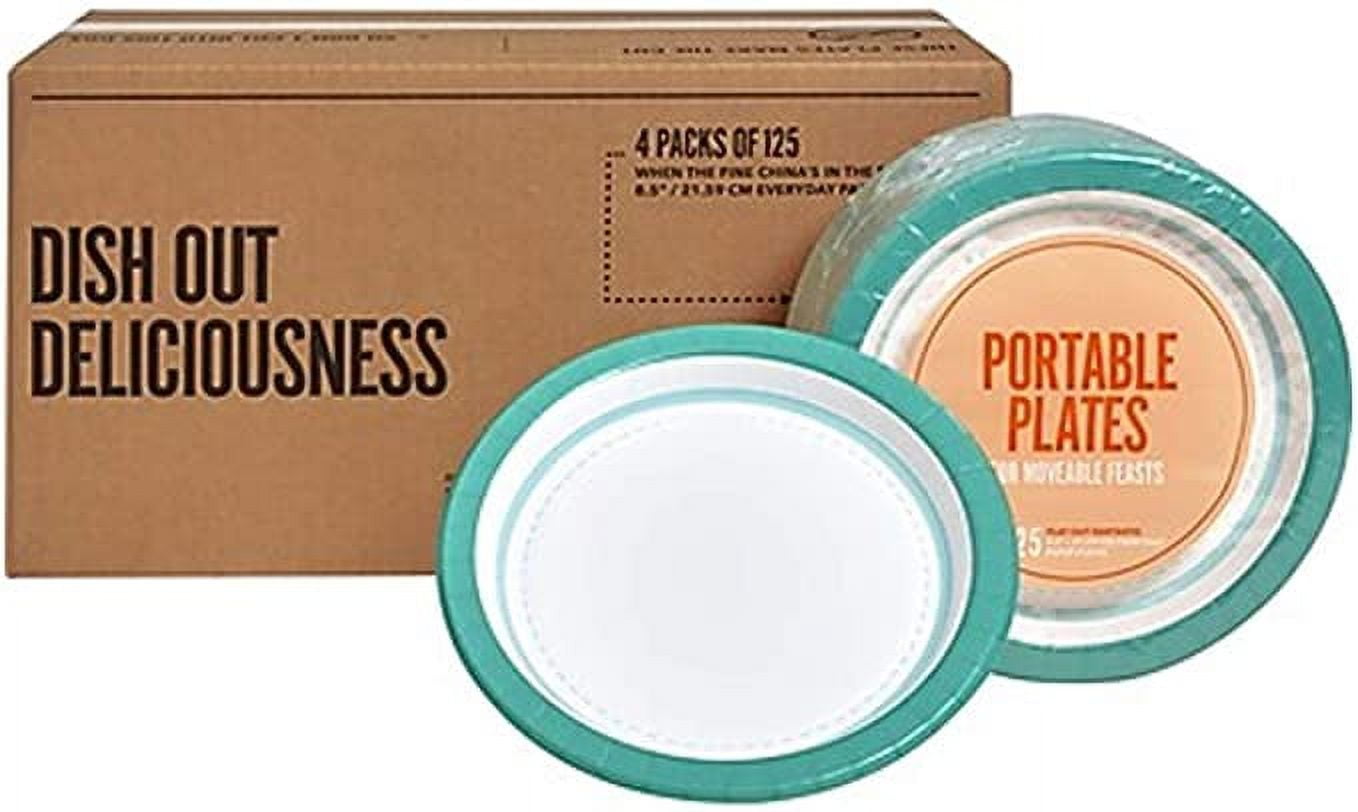 MyOfficeInnovations Paper Plates 8.5 Teal/White 500/Carton 24375262