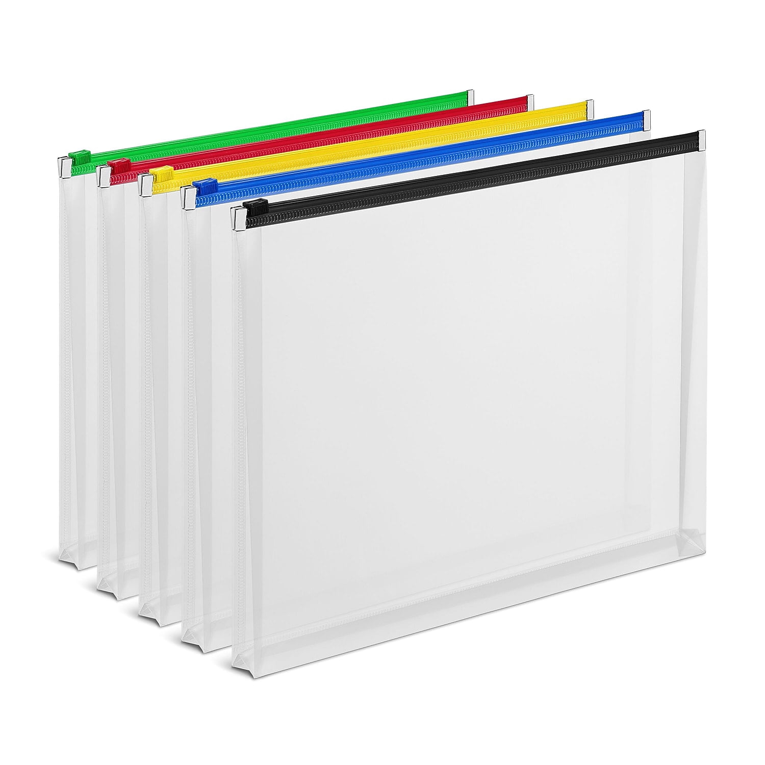 MyOfficeInnovations Poly Zip Envelopes Letter Size Clear with Assorted ...