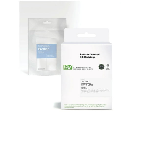 MyOfficeInnovations Reman Cyan High Yield Ink Cartridge Replacement for Brother LC75C MYO1003980