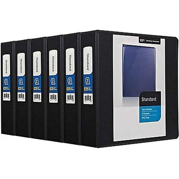 MyOfficeInnovations Standard 2" 3-Ring View Binders Black 6/Carton (26443CT) 2661502