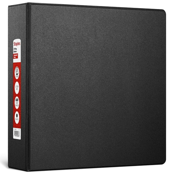 MyOfficeInnovations Standard 3" 3-Ring Non-View Binder Black (26307-CC) 976164